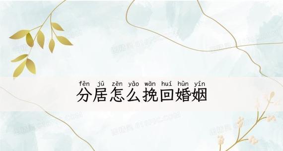 夫妻分居后如何挽回爱情（重建亲密关系的有效方法）